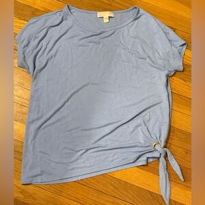 Michael Kors Light Blue Tie-Front Tee